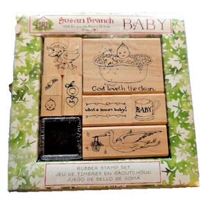 All Night Media Baby Susan Branch Rubber Stamp Set Wood 8 pc